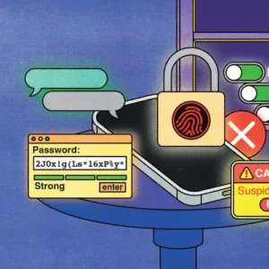 Mobile security illustration showing protection against fake carrier traps in trucking industry