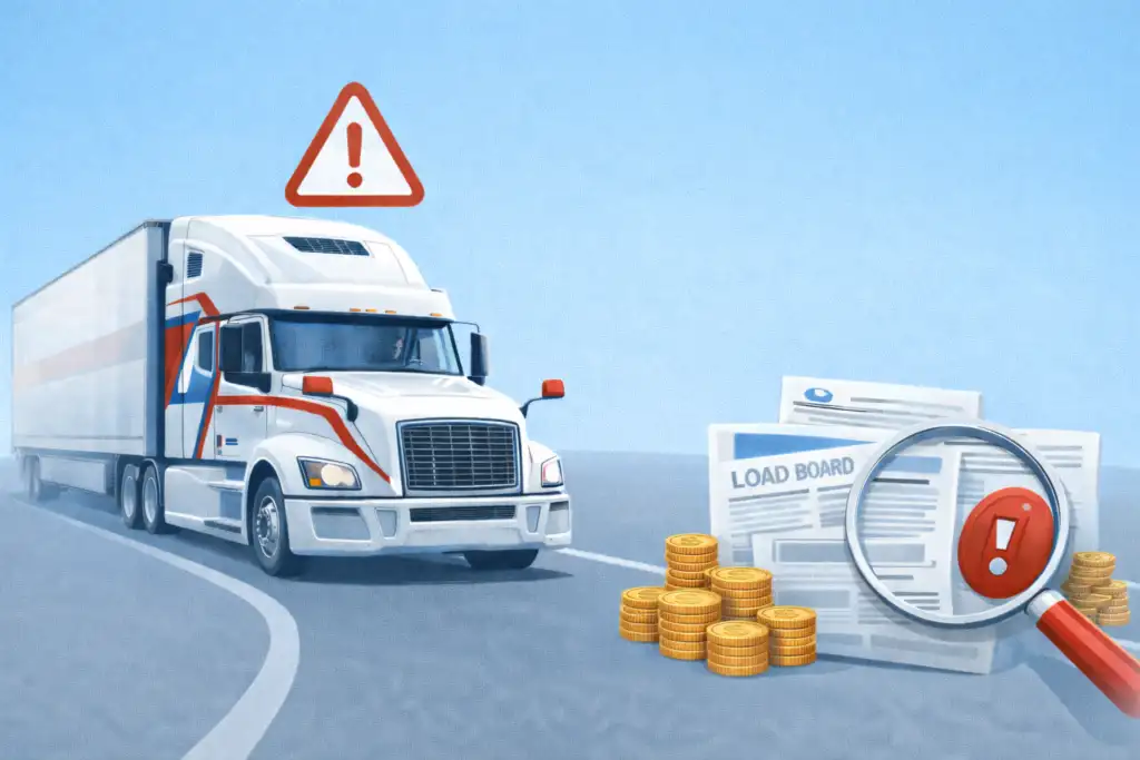 Owner operator managing carrier setup with dispatch help for trucking business growth