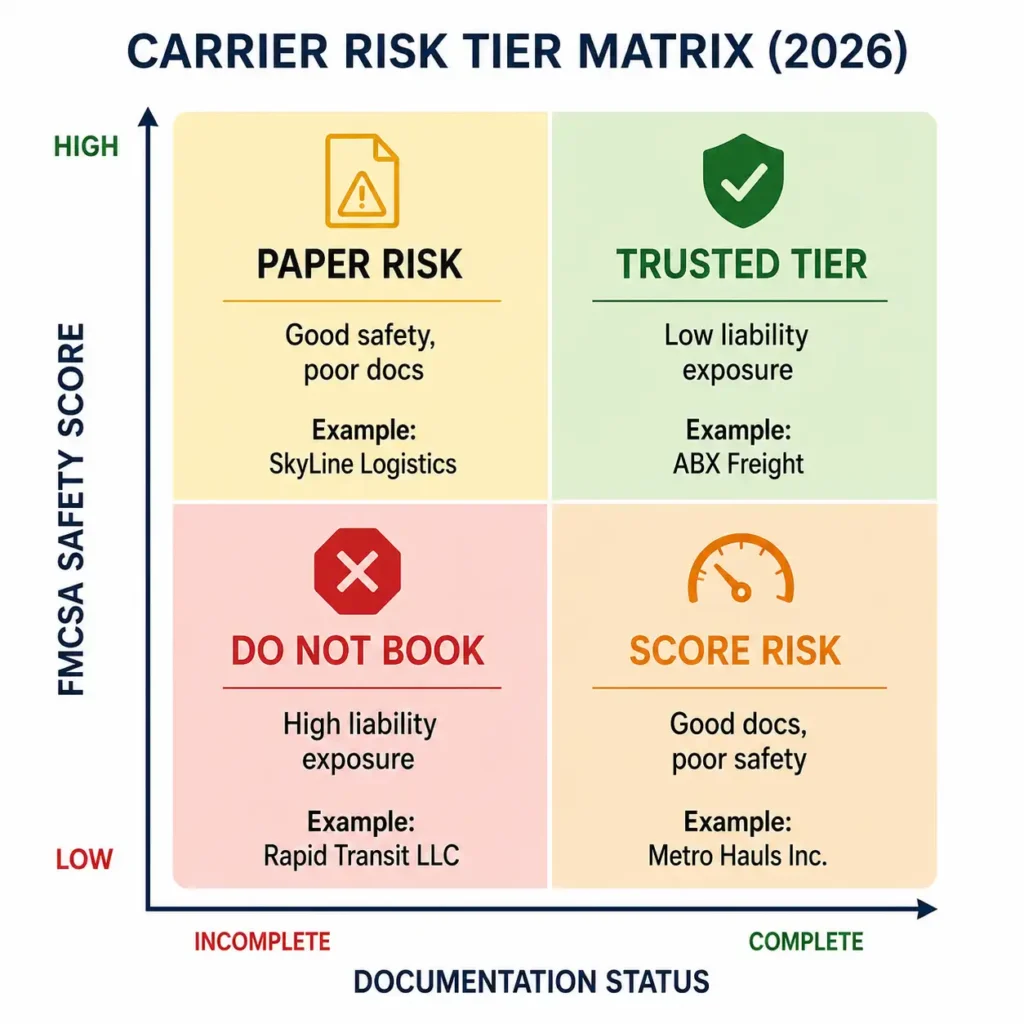 How brokers and dispatchers can use a two-tier risk matrix to screen carriers post-ruling.