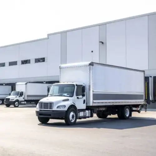 box truck owner operator parked safely overnight after a delayed delivery in a tough box truck market