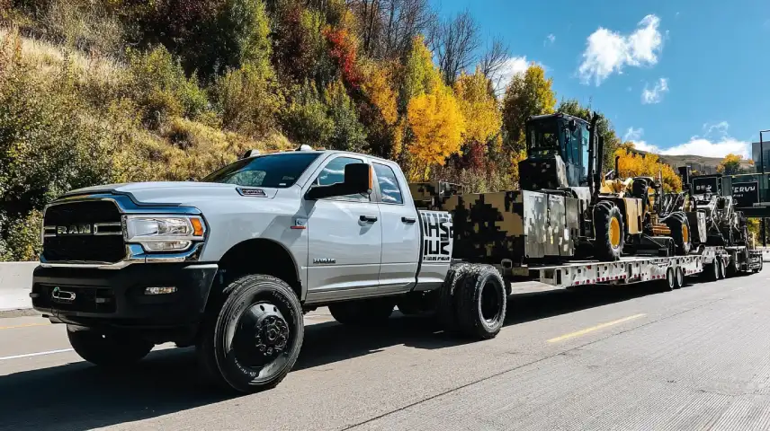 hotshot truck parked at a highway after a hotshot truck dispatch company arranged delivery .webp